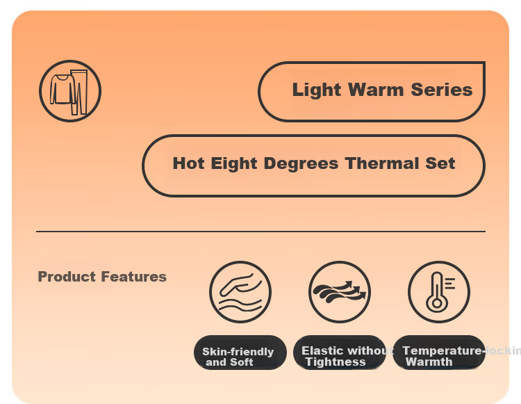 LangSha Men's Acrylic Thermal Seamless Round Neck Breathable Thin Warm Base Layer Set 1