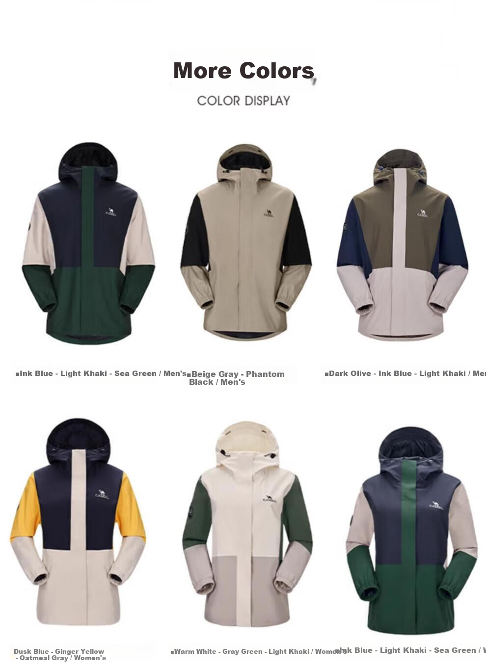 Panda Camel [Nazha Same Style] Outdoor Three-Proof Windproof Waterproof Mountaineering Jacket for Men and Women, Size L 12