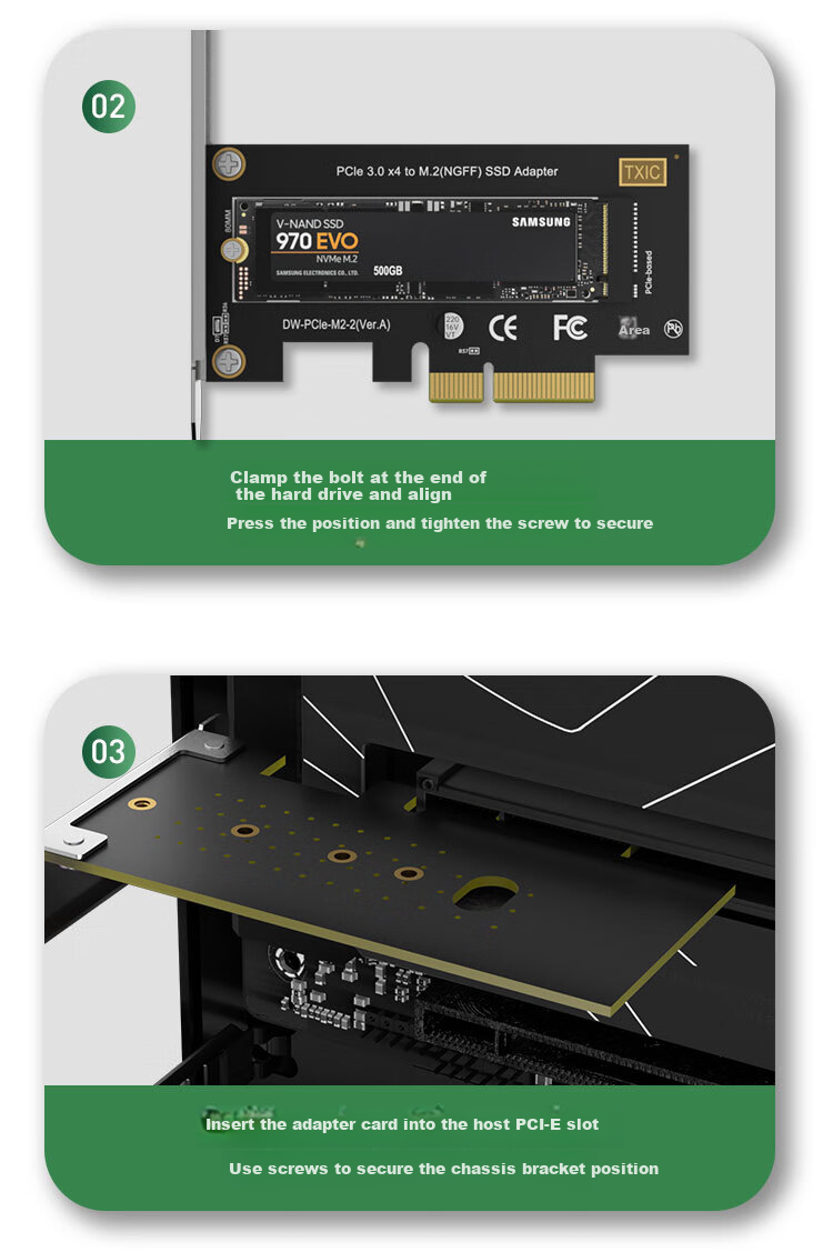 KELEPU NVMe Adapter Card PCIe 3.0 X16 to M.2 Expansion Card SSD Enclosure Expansion Card Compatible with Desktop Motherboard 5