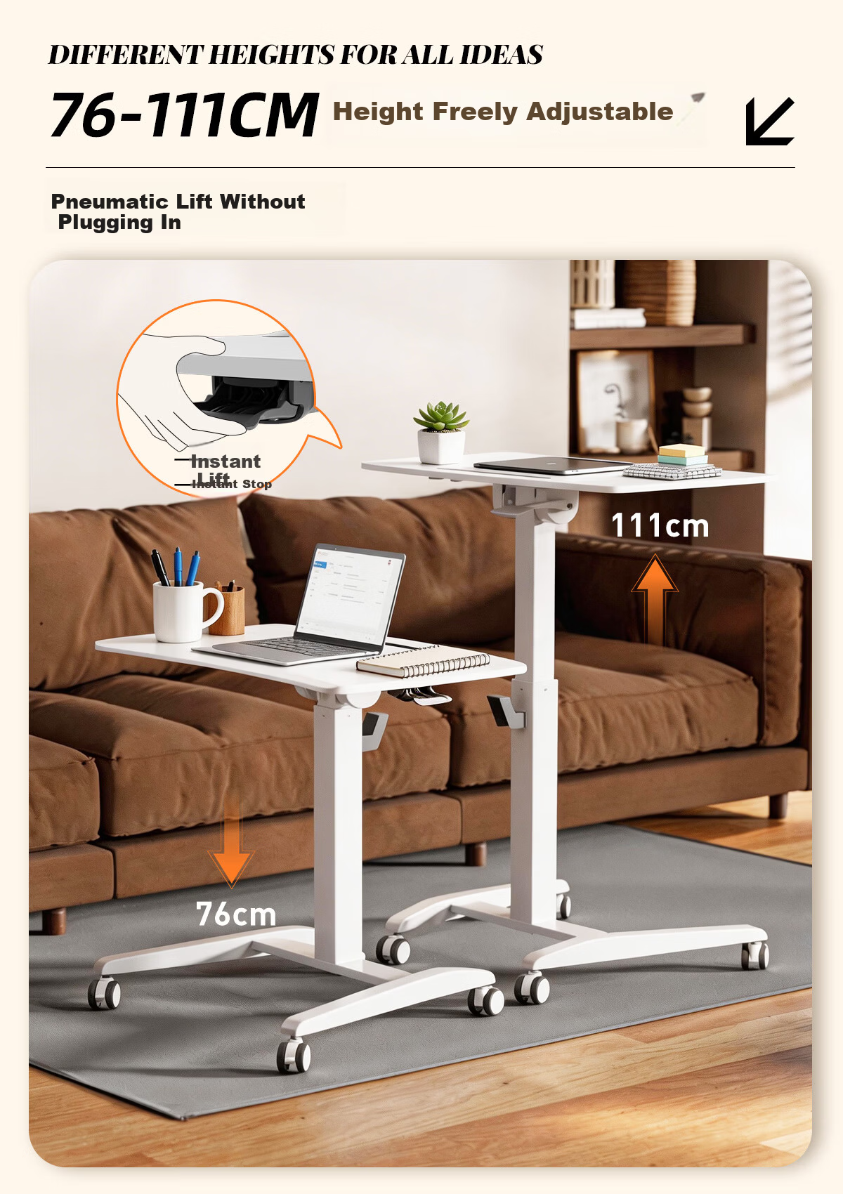 JOYSEEKER Portable Flip Adjustable Lazy Desk Study Writing Desk Bedside Computer Desk Workstation Sofa Side Table 5