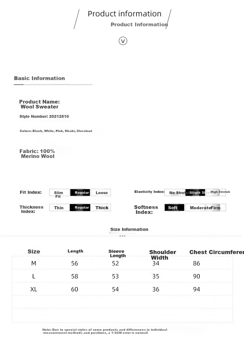 Hengyuanxiang 100% Pure Wool Women's Sweater Autumn Winter Turtleneck Thin Fashion Casual Knitwear Versatile Base Shirt Top 9