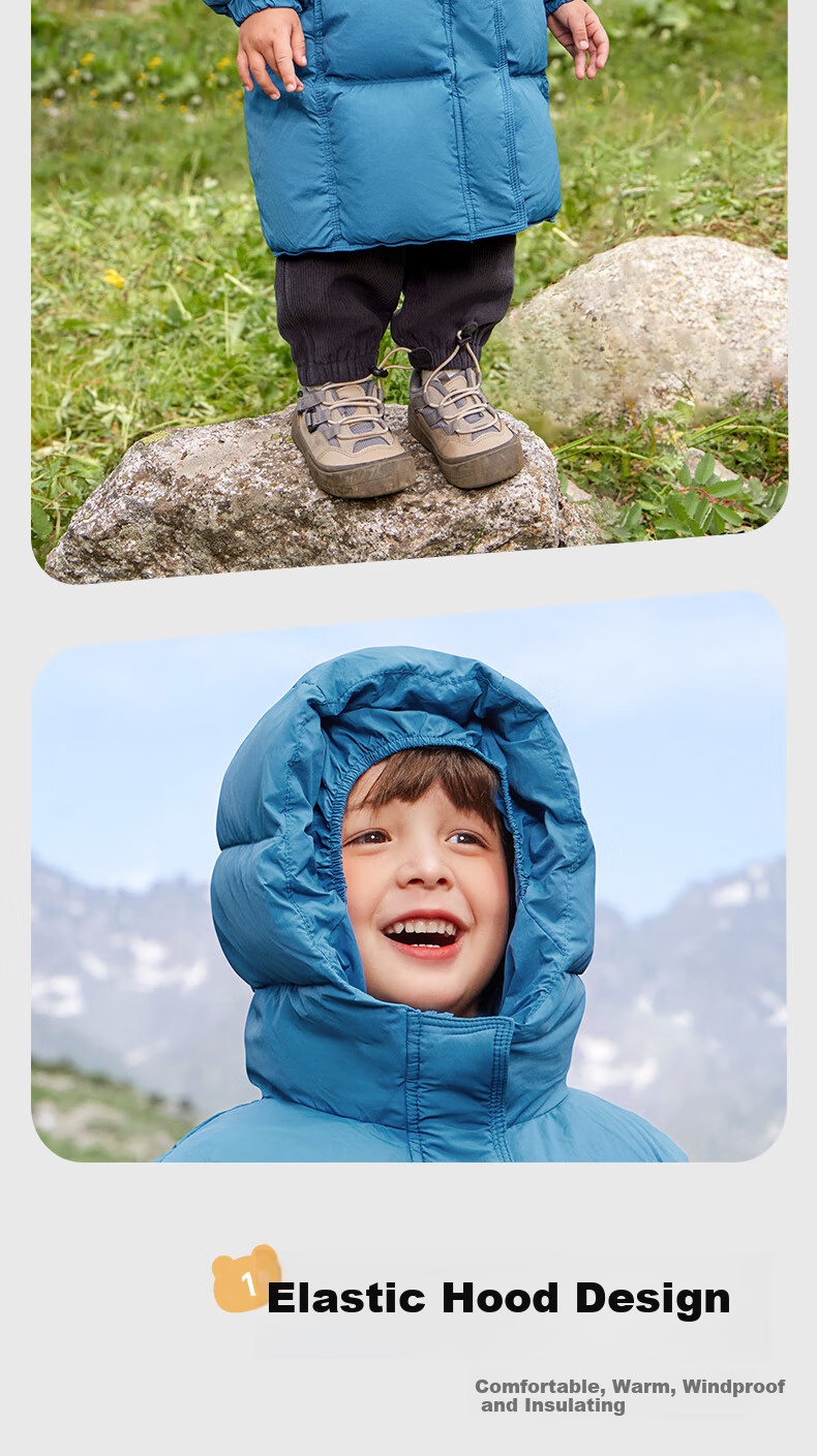 Ciciibear Baby down Jacket, Long Winter Coat for Boys, Warm Outerwear, Triple Protection, Heat Retention, Children's Thickened And Extended Winter Clothing 3