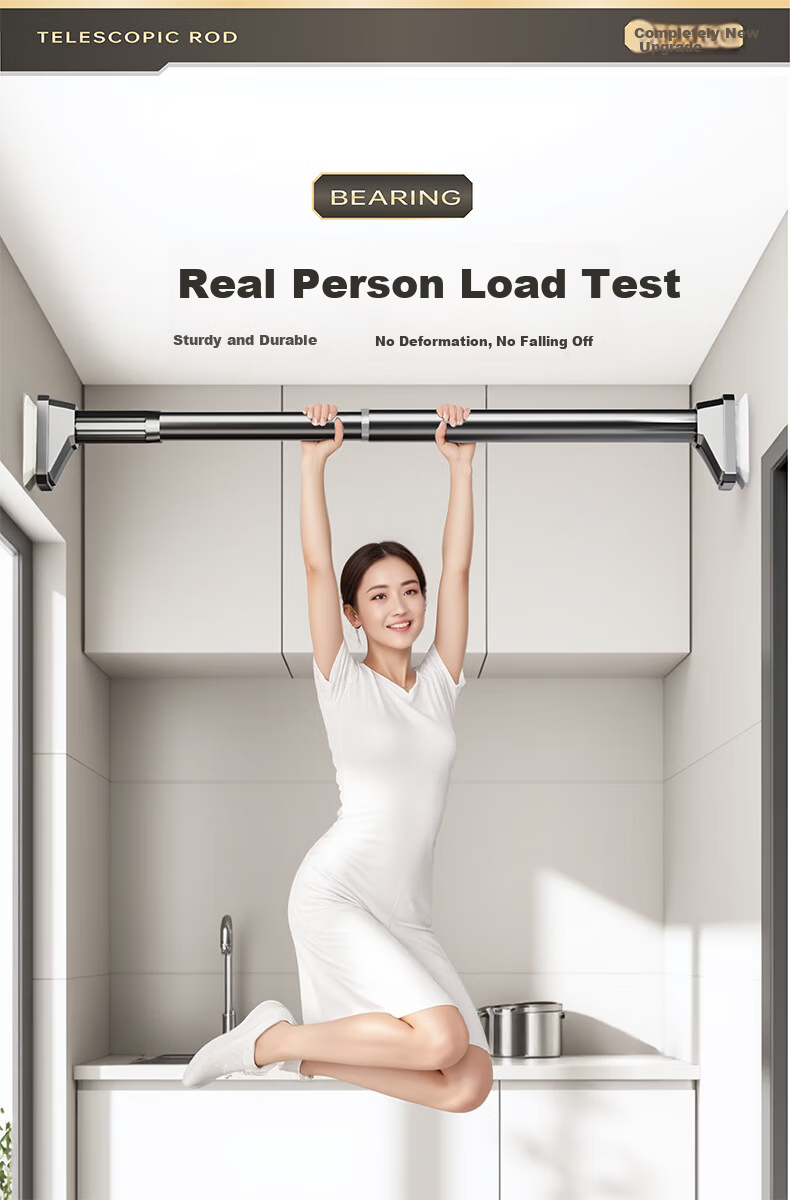Cobbe No-Drill Telescopic Clothes Drying Rod Universal Adjustable Hanging Rod Curtain Rod 90-160cm 3