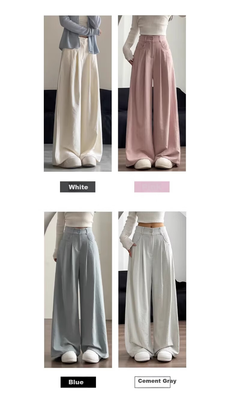 Langsha Naifu Women's Summer 2026 New High-Waist Slimming Draped Casual Loose Versatile Yamamoto Wide-Leg Pants 5