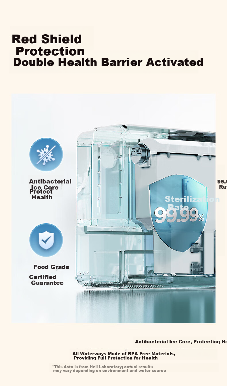 Coca-Cola Instant Ice Maker and Water Dispenser All-in-One Home Small Refrigeration and Heating Bullet Ice Machine Multi-Functional Direct Drinking Ice Water Dispenser Red 14