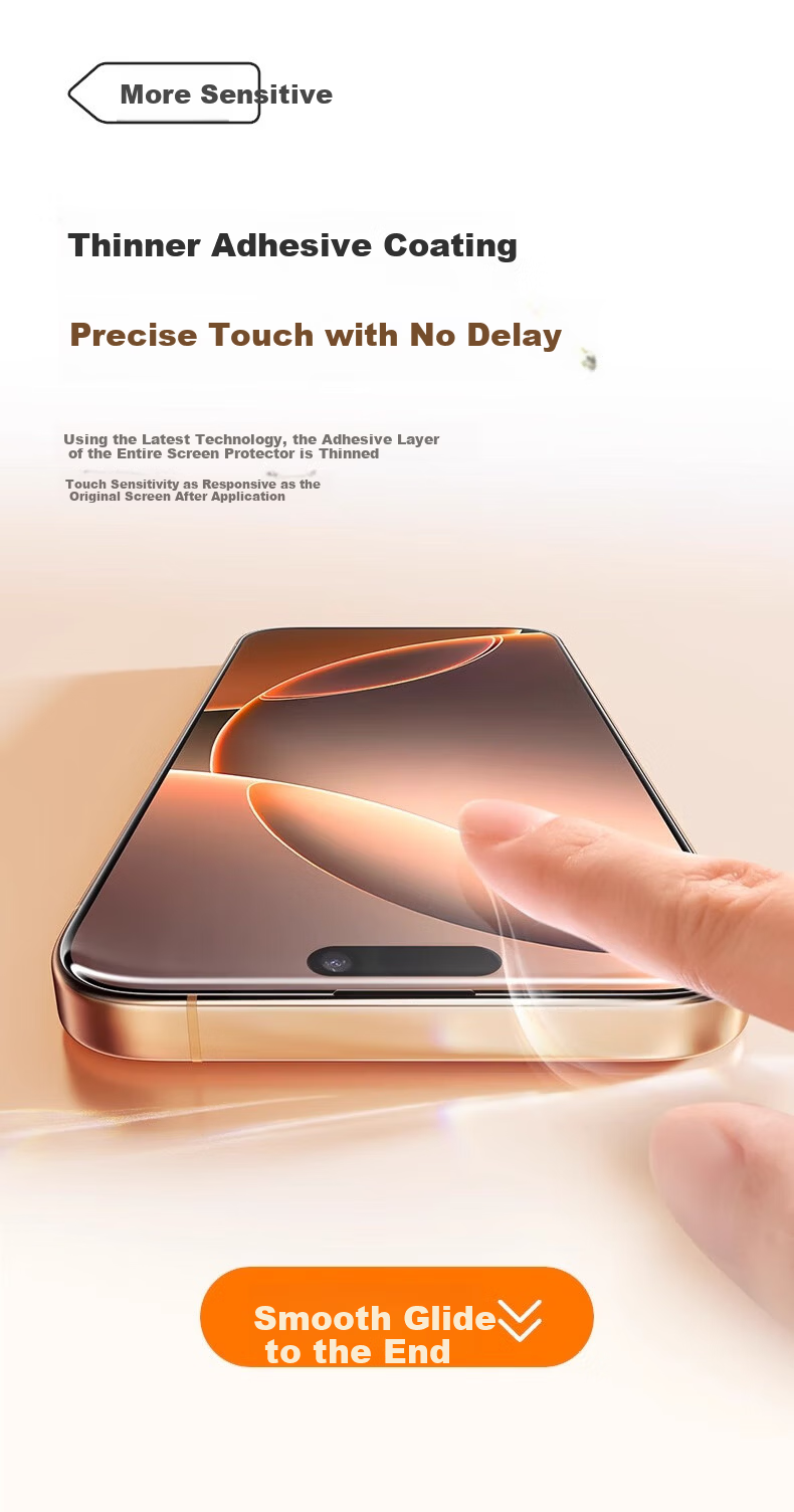 DIVI Dust-Free Case Instant Adhesive iPhone 16 Pro Max Tempered Glass Screen Protector Full Coverage Anti-Drop Anti-Fingerprint Smooth Touch 1 Piece 15