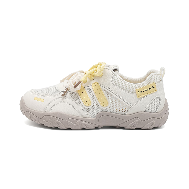 La Chapelle Women's Casual Shoes Lightweight Breathable Thin Trendy Versatile Sneakers Lemon Yellow Size 37