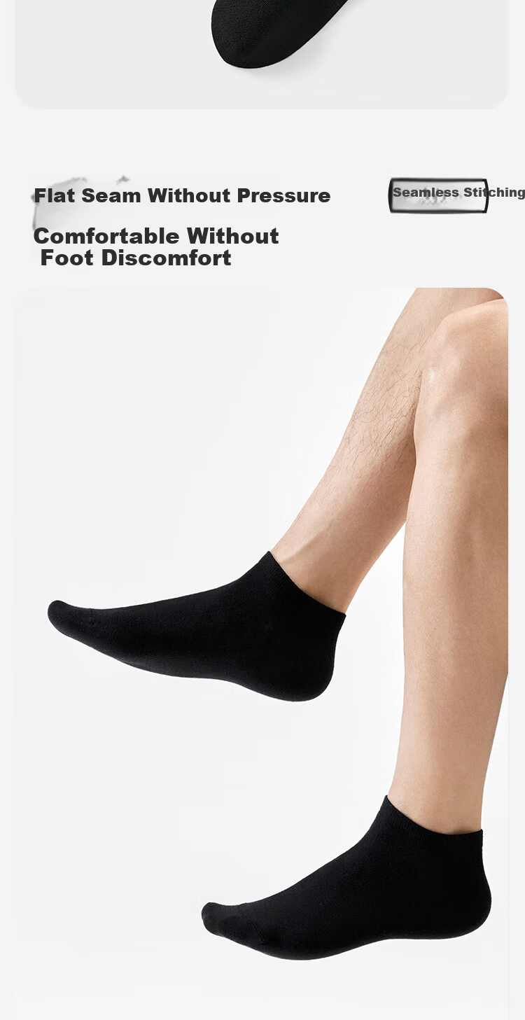 HLA Disposable Cotton Short Socks for Men and Women 7A Antibacterial Travel Daily Use No-Wash Sports Casual Low-Cut Socks 7 Pairs Pack 7