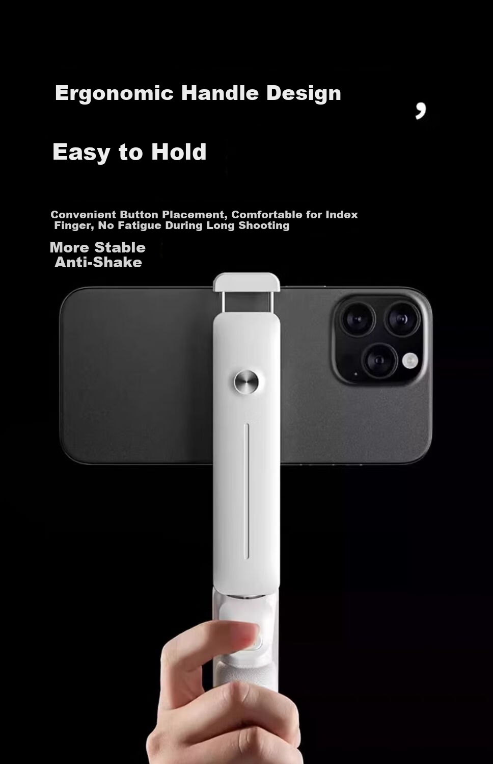 Lingchen Ultra Mini Selfie Stick Live Streaming Phone Stand Floor Mount 360-Degree Rotation Fully Automatic Multifunctional Live Shooting Handheld Anti-Shake Travel Photo Handle Compact Portable 10