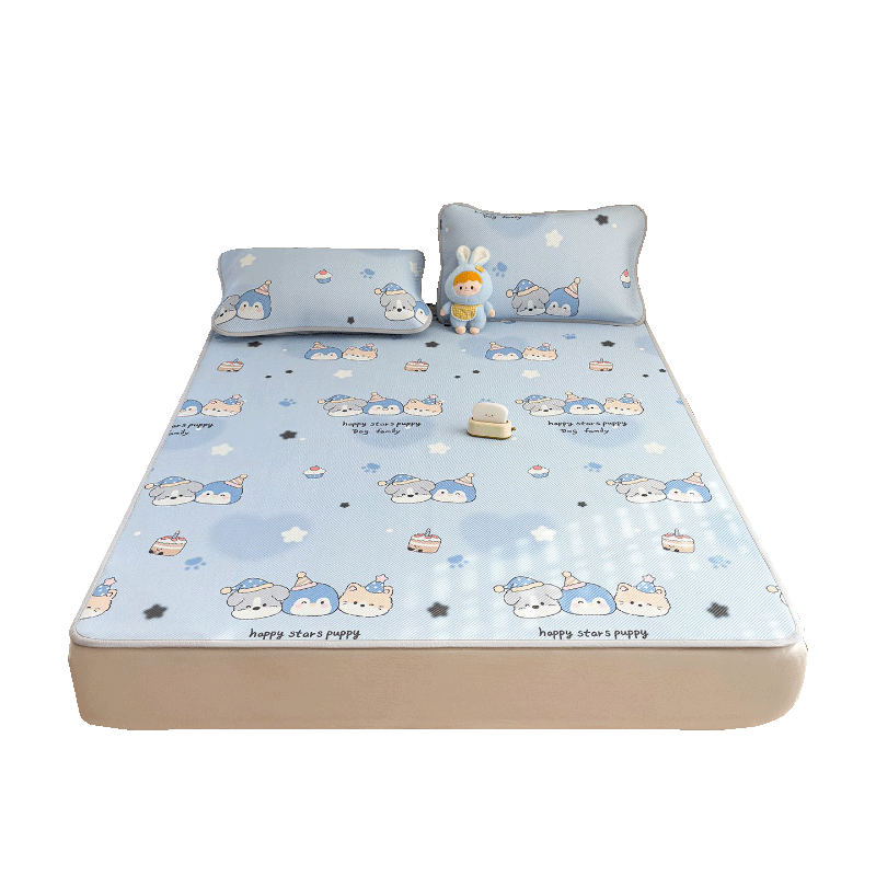 Hongdou Class A Three-Piece Cooling Mat Set Machine Washable Ice Silk Summer Cooling Mat Foldable Soft Mat 1.8*2m