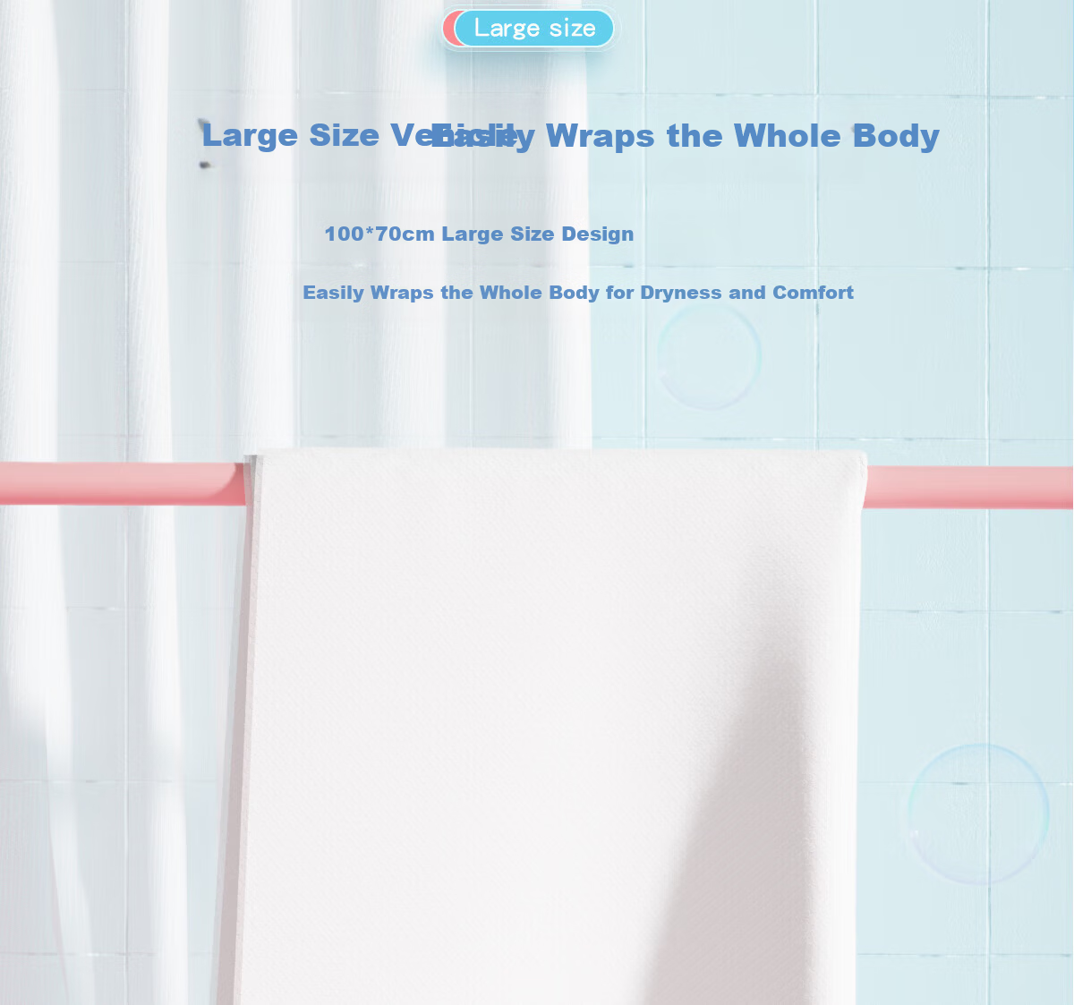 Cotton Moisture Disposable Bath Towels 7-Pack Thick Large Soft Cotton Towels Portable Travel Individually Packaged 6