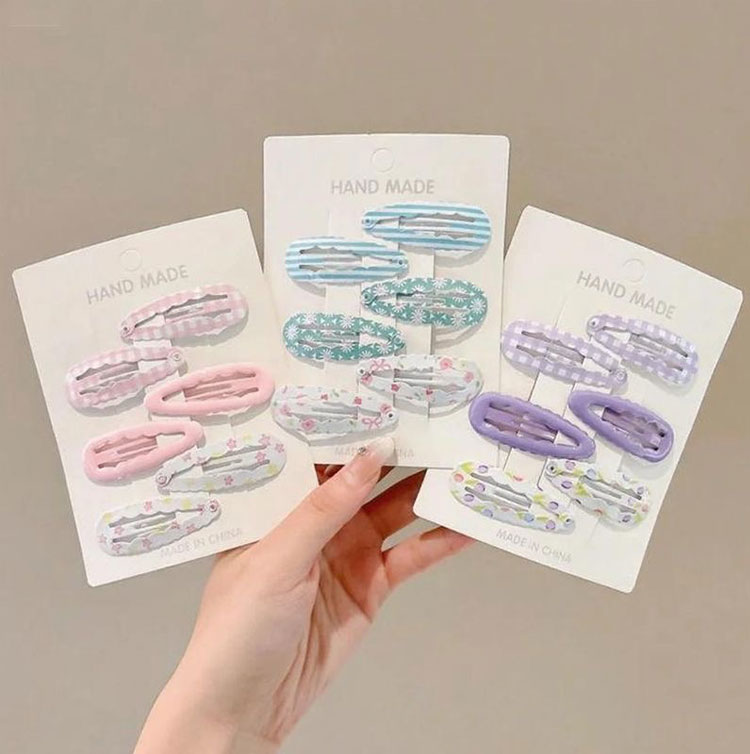 LiQing Children's Hair Clips [Pink, 12 Pieces] Dopamine Back of Head Waterdrop BB Clips Hairpins Side Bang Hair Accessories 8