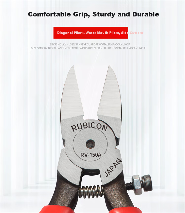 RUBICON Imported Water Mouth Pliers Diagonal Cutting Pliers Electrician Wire Cutter Offset Pliers 6 Inch RV-150A 1