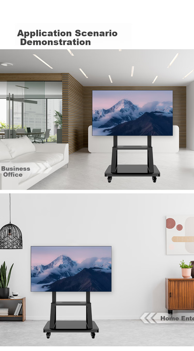 Geer Mobile TV Stand (32-75 Inches), Video Conference Smart Screen Trolley, Universal Floor Stand And Wall Mount for TVs 12