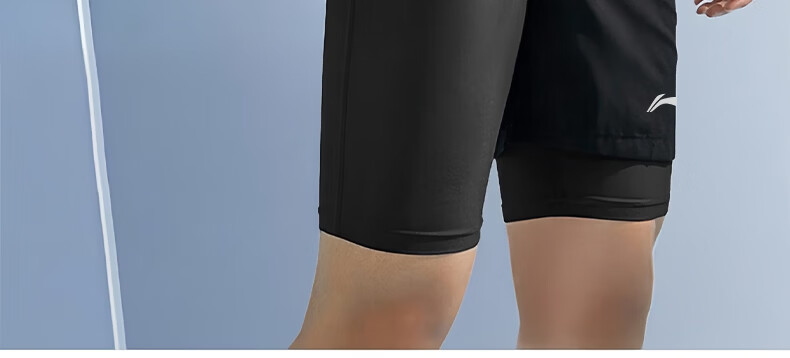 Li-Ning Men's Summer Sports Shorts Marathon Quick-Dry Running Fitness Outdoor Ice Silk Beach 2-in-1 Sports Pants 3