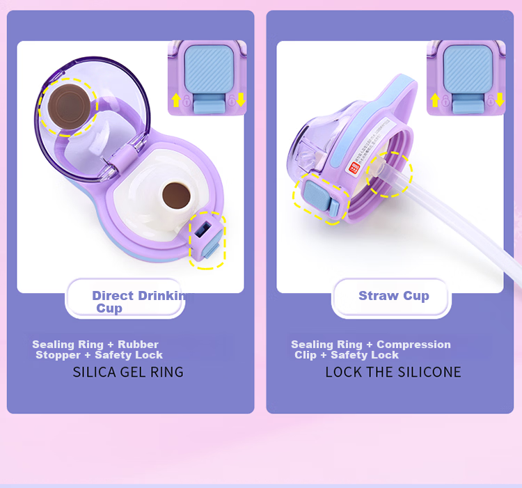 Disney Kids Water Bottle Summer Baby Donut Kindergarten Primary School Straw Cup Minnie 450ml 8