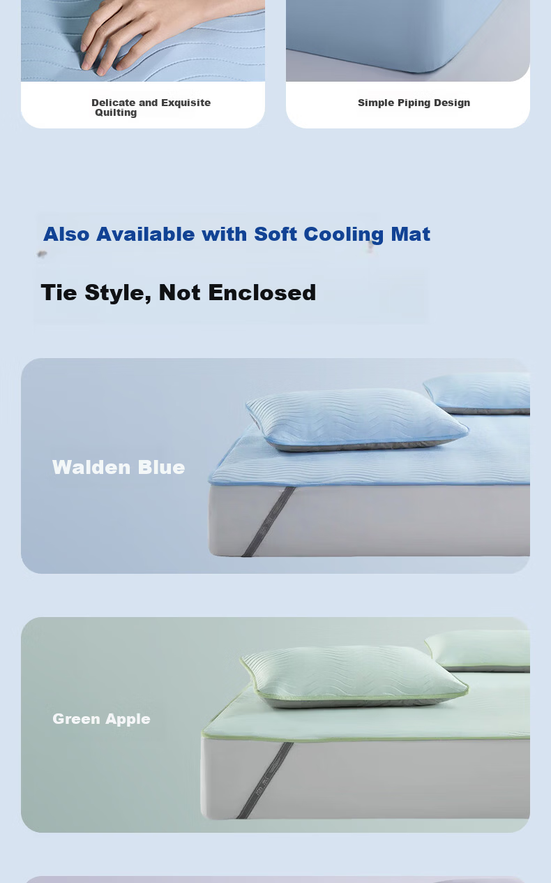 MLILY Fitted Sheet Baby-Friendly A-Class Ice Silk Cooling Full Coverage Mattress Protector 1.5m x 2m 13