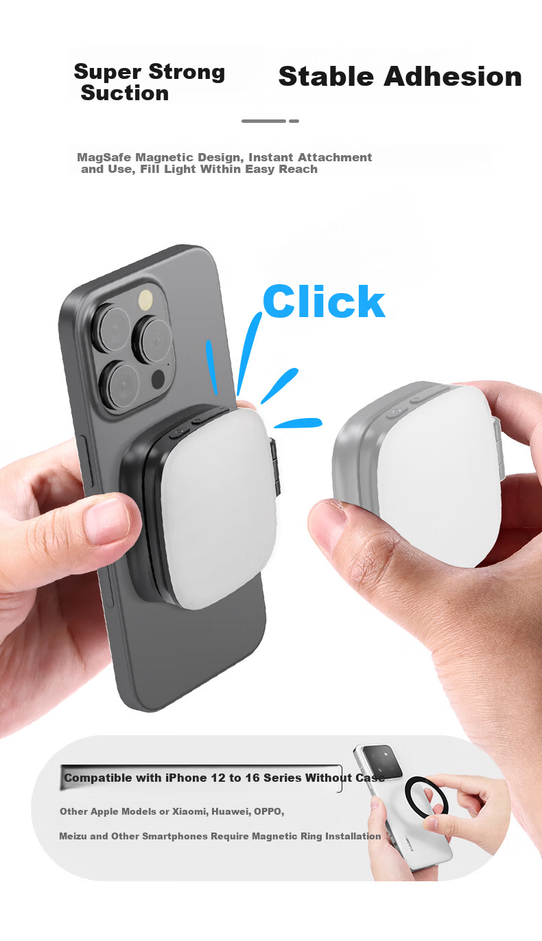 NEEWER RGB Magnetic Full-Color Portable LED Pocket Bi-Color Temperature Fill Light for Mobile Phones Live Streaming Photography Light for Mirrorless Cameras Flash Indoor Portrait Constant Light 4