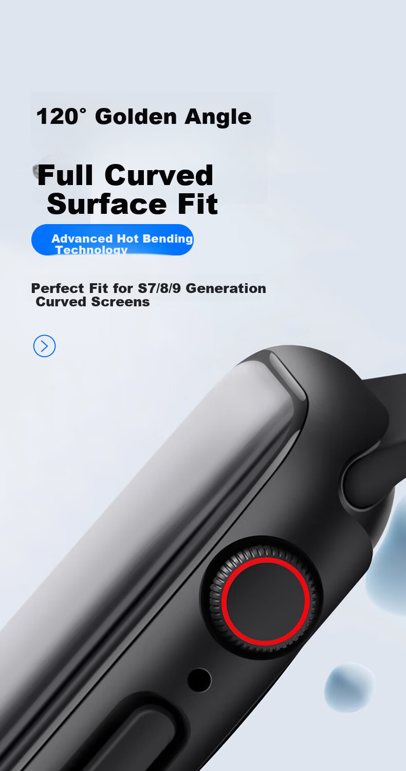 Mashi Compatible Apple Watch Protective Case, iWatch S10 Full Coverage Tempered Glass Screen Protector, Shockproof and Scratch-resistant Black 46mm 4