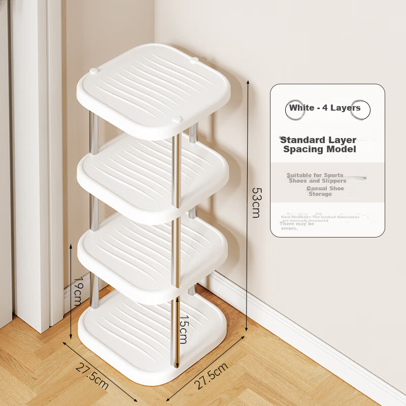 Jinlongxing Multi-layer Stainless Steel Shoe Rack Small Simple Home Entryway Shoe Organizer for Rental Room Dormitory Slippers Storage Rack