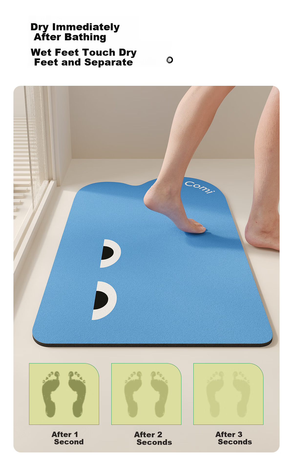 COMICOMI Whale Suction Surprise Red Bathroom Non-Slip Water Absorption Mat Toilet Door Floor Mat Shower Bath Mat 50*80cm 1