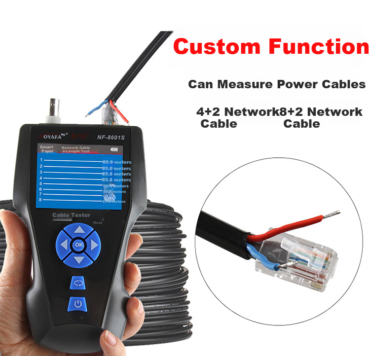 Smart Mouse NF-8601S Upgraded Cable Length Breakpoint Short Circuit Tester POE Power Supply Length Measurement PING LAN WAN Cable Tracker Locator 5