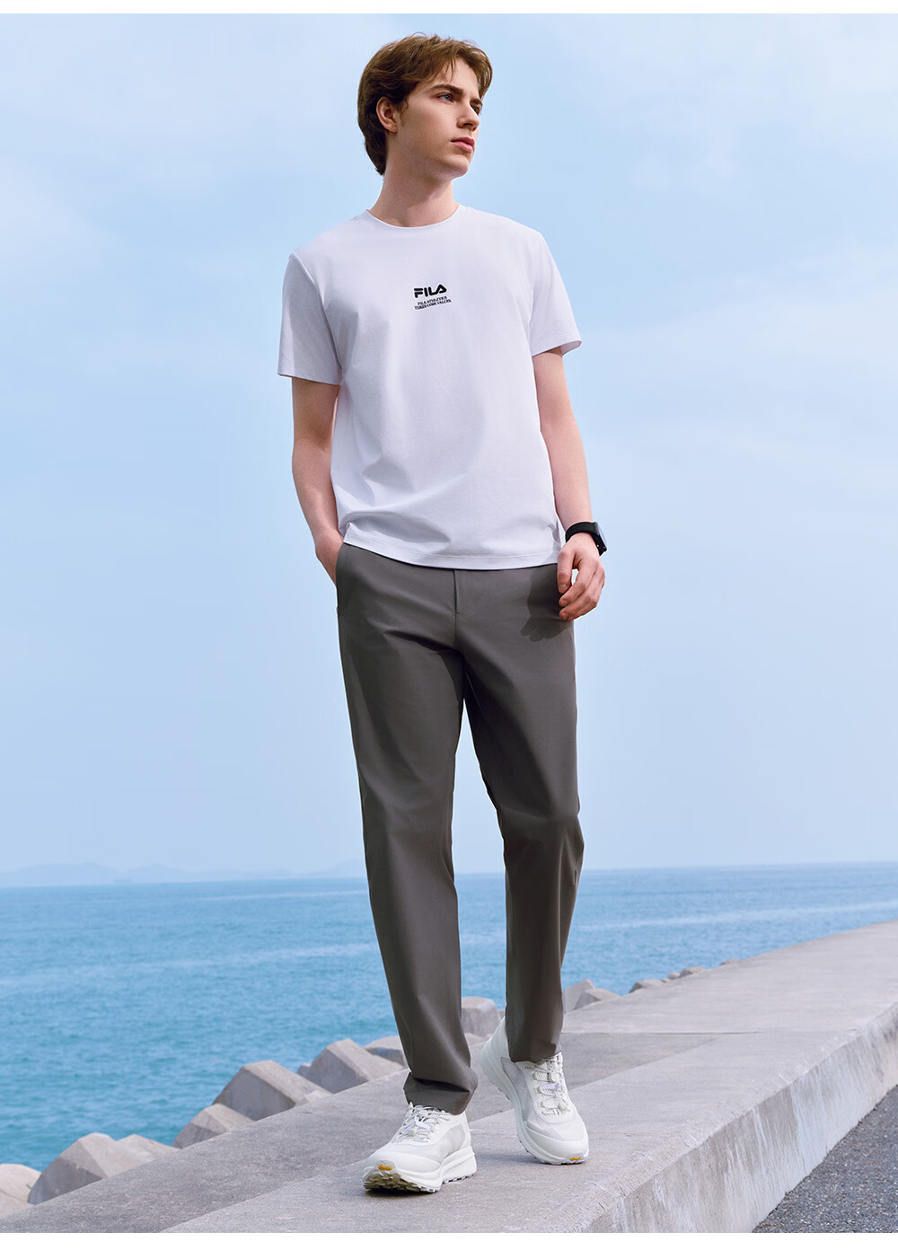 FILA Official Men's Knitted Short Sleeve Shirt 2026 Summer Fitness Sports Basic Moisture-Wicking Quick-Dry T-Shirt 27
