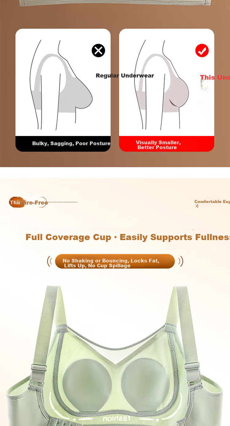 FINSEECH Strapless High Side Coverage Breast Shaping Thin Cup Bra Large Size Breathable Lingerie Mint Green 75BCD 3