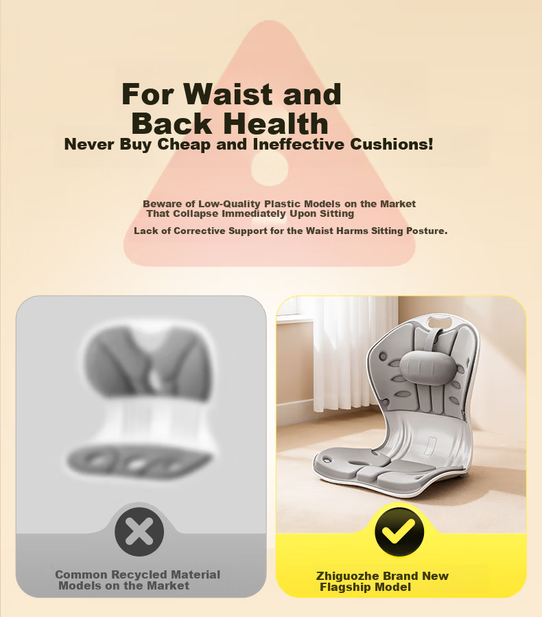 Zhiguozhe Lumbar Support Seat Cushion Ergonomic Waist Pillow for Prolonged Sitting Office Chair Back Cushion Pink 6