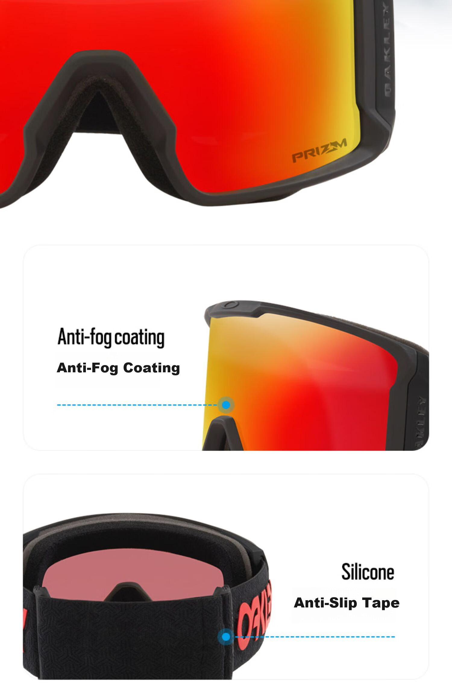 OAKLEY Line Miner 0OO7070-A1 Sports Outdoor Ski Goggles Red for Men and Women 3