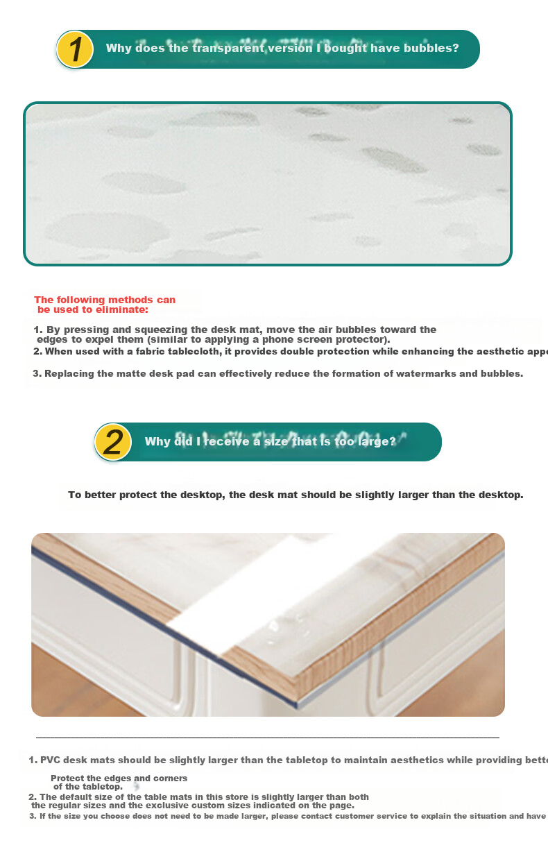 Gusi Coffee Table Mat Waterproof Oil-Resistant Soft Glass Table Protector Dining Table Mat TV Cabinet Countertop Protector Pad 15