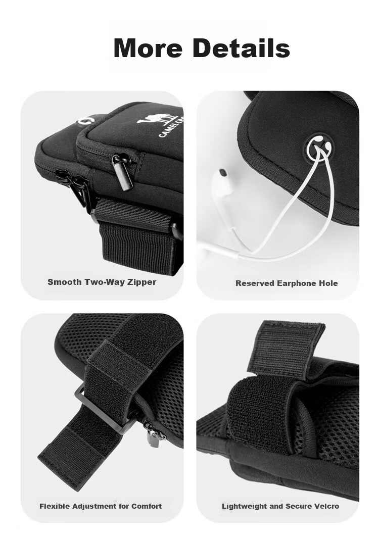 CAMEL Running Armband Phone Holder Unisex Sports Outdoor Wrist Bag Light Gray 18