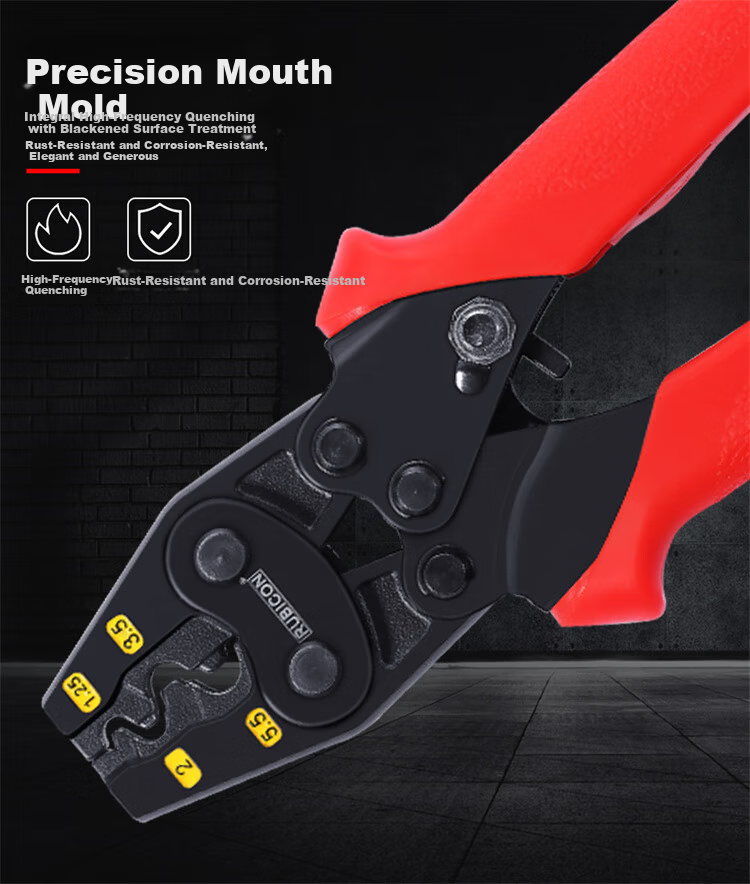 RUBICON YO Bare Terminal Crimping Pliers Electrician Multi-Function Copper Nose Ratchet Network Cable Pliers RLY-1008 2