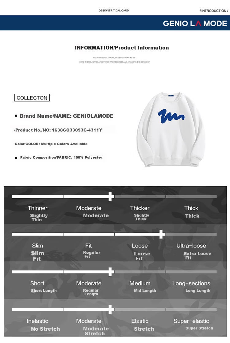 GENIOLAMODE Brand American Style Men's Sweatshirt 2025 Spring Autumn Thin Trendy Large Print Crewneck Jacket 4