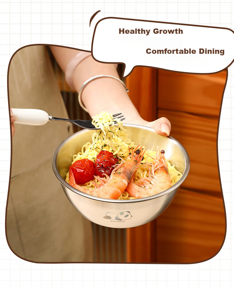 MAXCOOK 304 Stainless Steel Bowl Rice Wine Bowl Instant Noodle Bowl Soup Bowl Korean Style Bowl Bibimbap Bowl Sherpa Bowl Yogurt Bowl MCWA8593 2