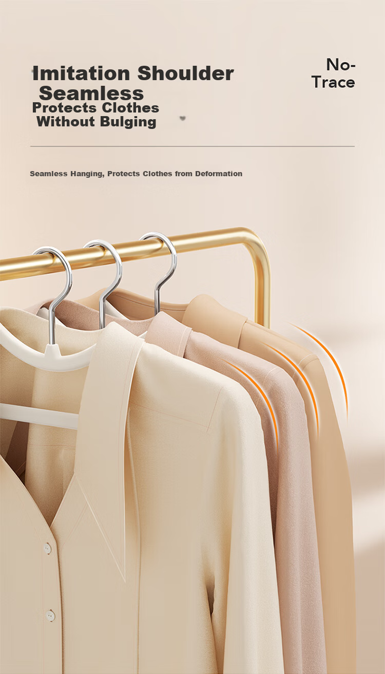 LYNN Flocked Hanger and Pants Rack Organizer Non-Slip No Mark Home Use Clothes and Pants Hangers for Students Dormitory 10-Pack 4
