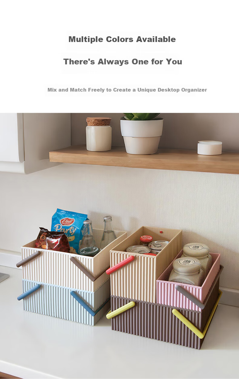LIKUAI Japanese Imported Desktop Storage Box High-Value Multifunctional Household Organizer Pink M 8