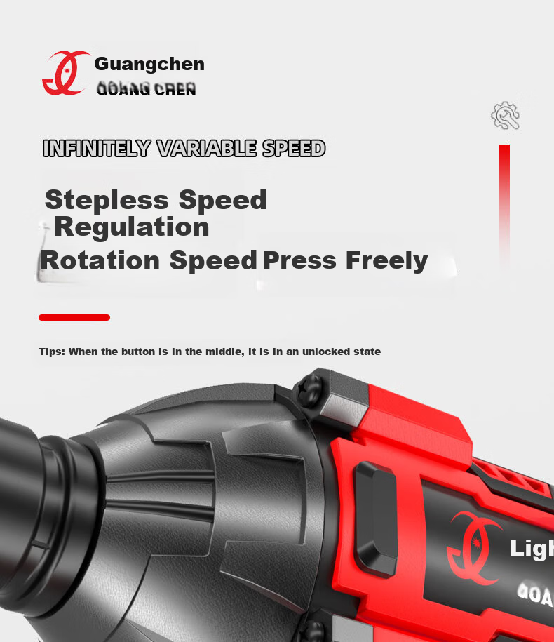 Guangchen Electric Wrench High Torque Impact Lithium Battery Wrench Air Impact Wrench Scaffold Foot Automotive Repair Socket Set Power Tools 24