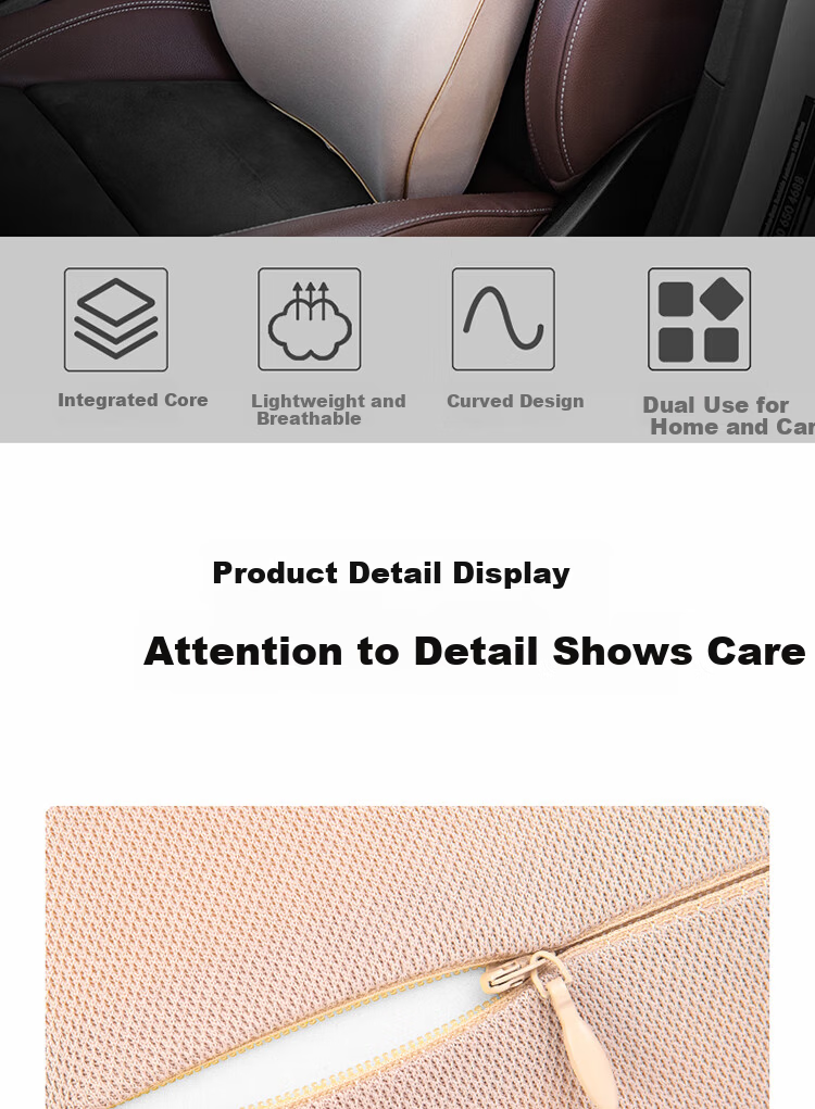 Deli Car Headrest Memory Foam Ergonomic Long-Sitting Nap Pillow Neck Support Adjustable Xiaomi Tesla Universal 2