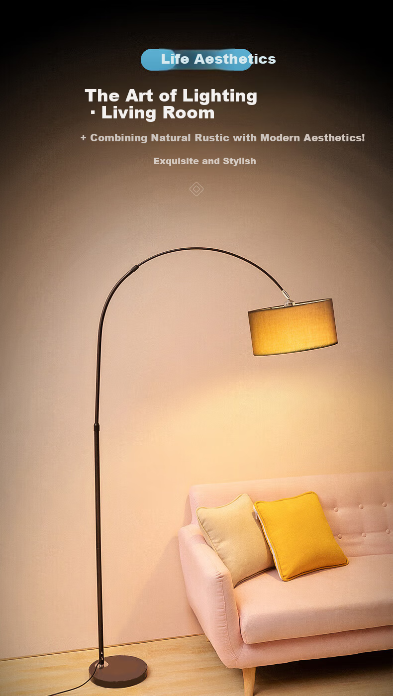 ONEFIRE Floor Lamp Living Room Fishing Lamp Standing Table Lamp Minimalist High-End Study Reading Lamp Retro Vintage Style 7