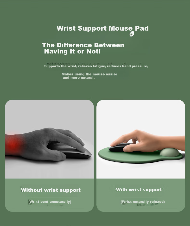 Jiasu Gradient Color Block Ergonomic Silicone Wrist Rest Mouse Pad Office Dopamine Gaming Computer Wrist Support Gradient Black Blue Coconut American Style Wrist Pad 1