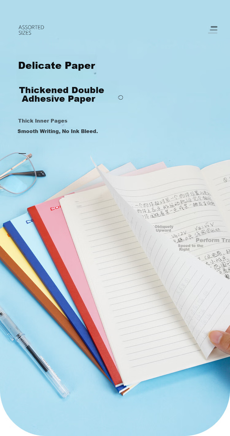 COMIX A5/58 Sheets/3 Books, Wirebound Soft Cover Notebook, Meeting Notebook, Soft Cover Study And Homework Book/work Journal, Fashionable Office EC7653-3 with 7