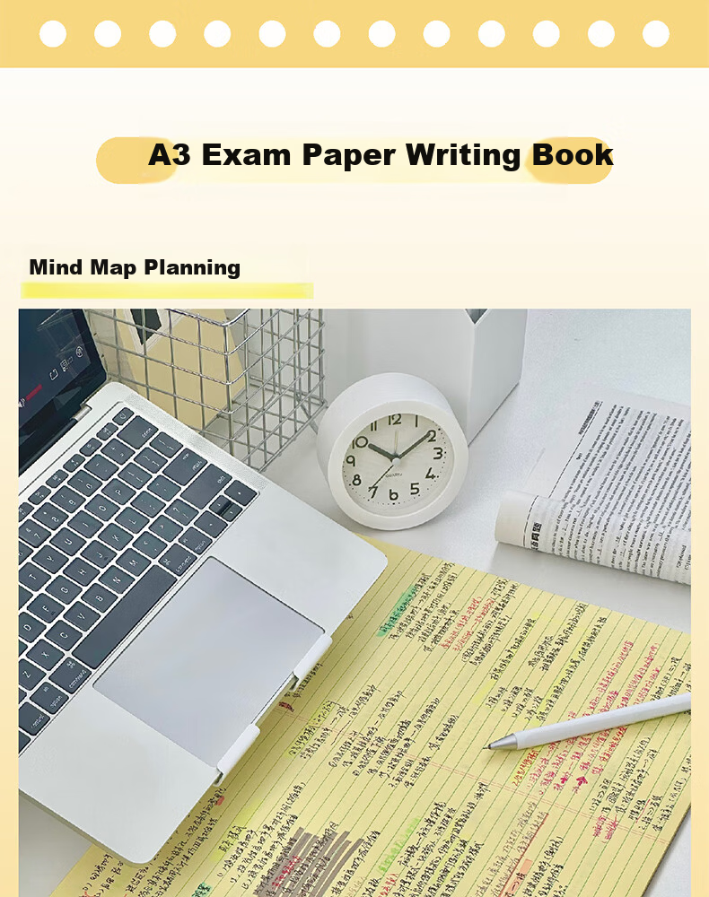 Class 3 Grade 2 Writing Planning Notebook Study Schedule Sheet Elementary Student Draft Paper Blank White Calculation Paper Planning Junior High School Notebook Lined A3 1