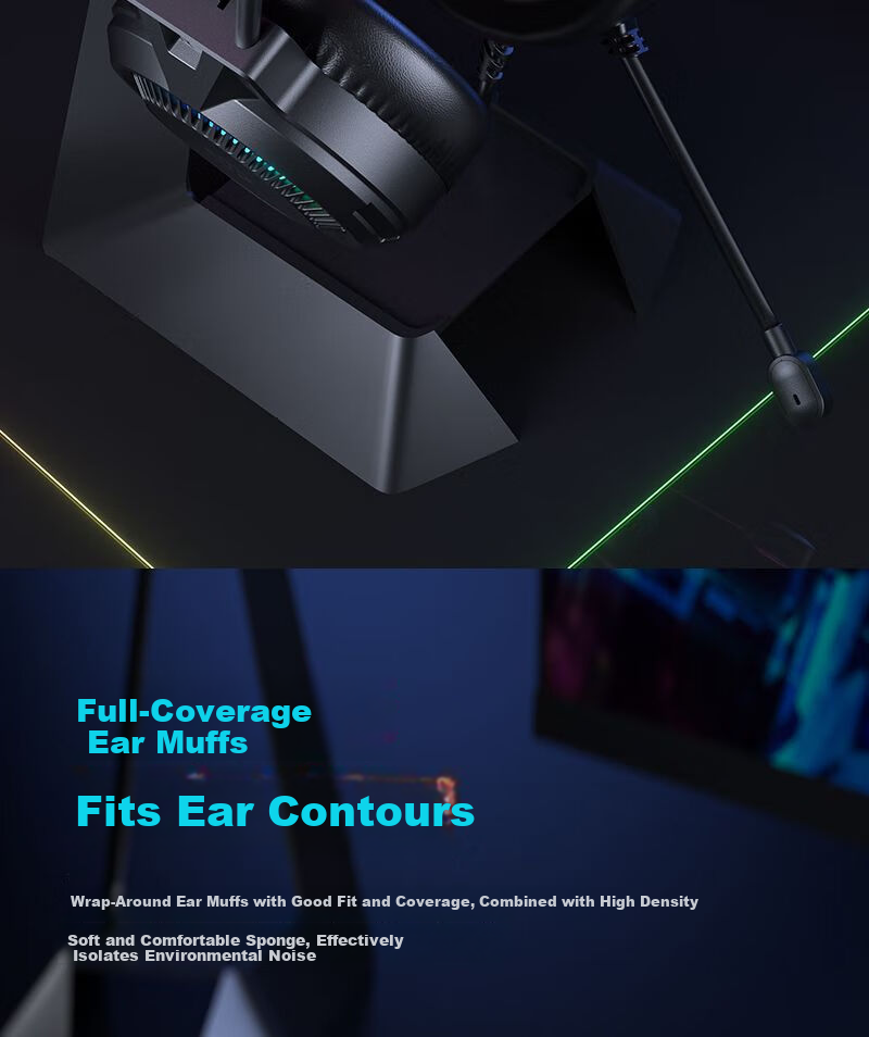 HP H220 Over-Ear Gaming Headset, Stereo Surround Sound, Wired Headphones with Microphone for Internet Cafes And E-Sports Games CSGO PUBG, Compatible with Desktop Computers And Laptops 9