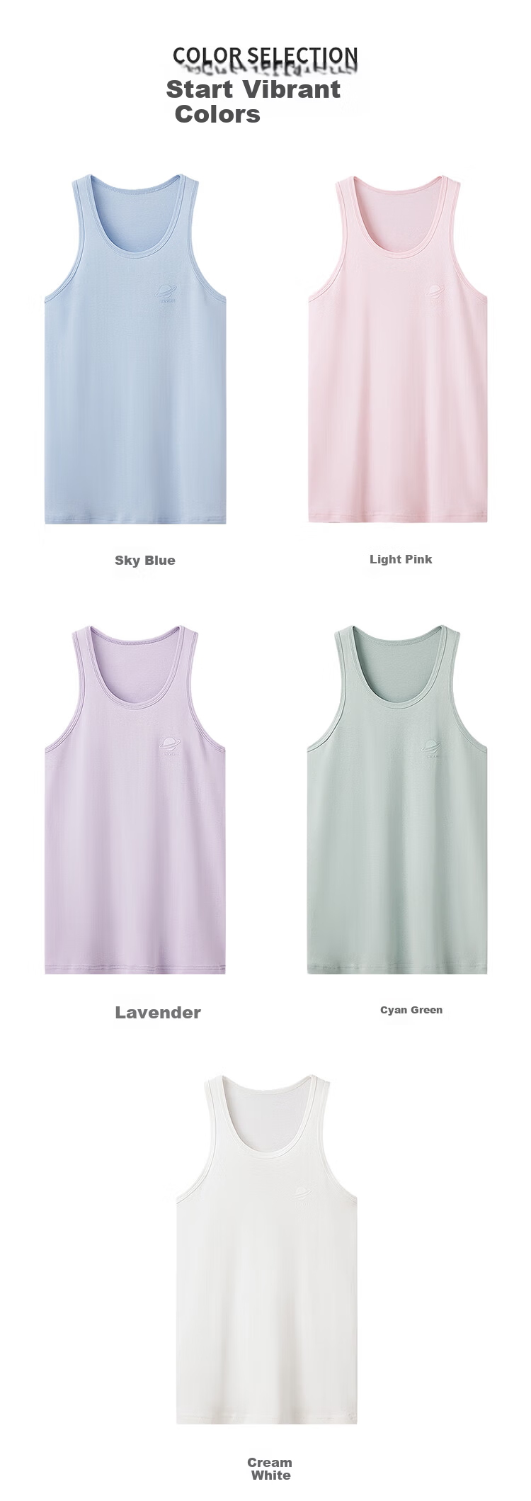 Threegun Kids Soft Ribbed Cotton Boys Girls Big Kids Crew Neck Vest Light Purple 170 11
