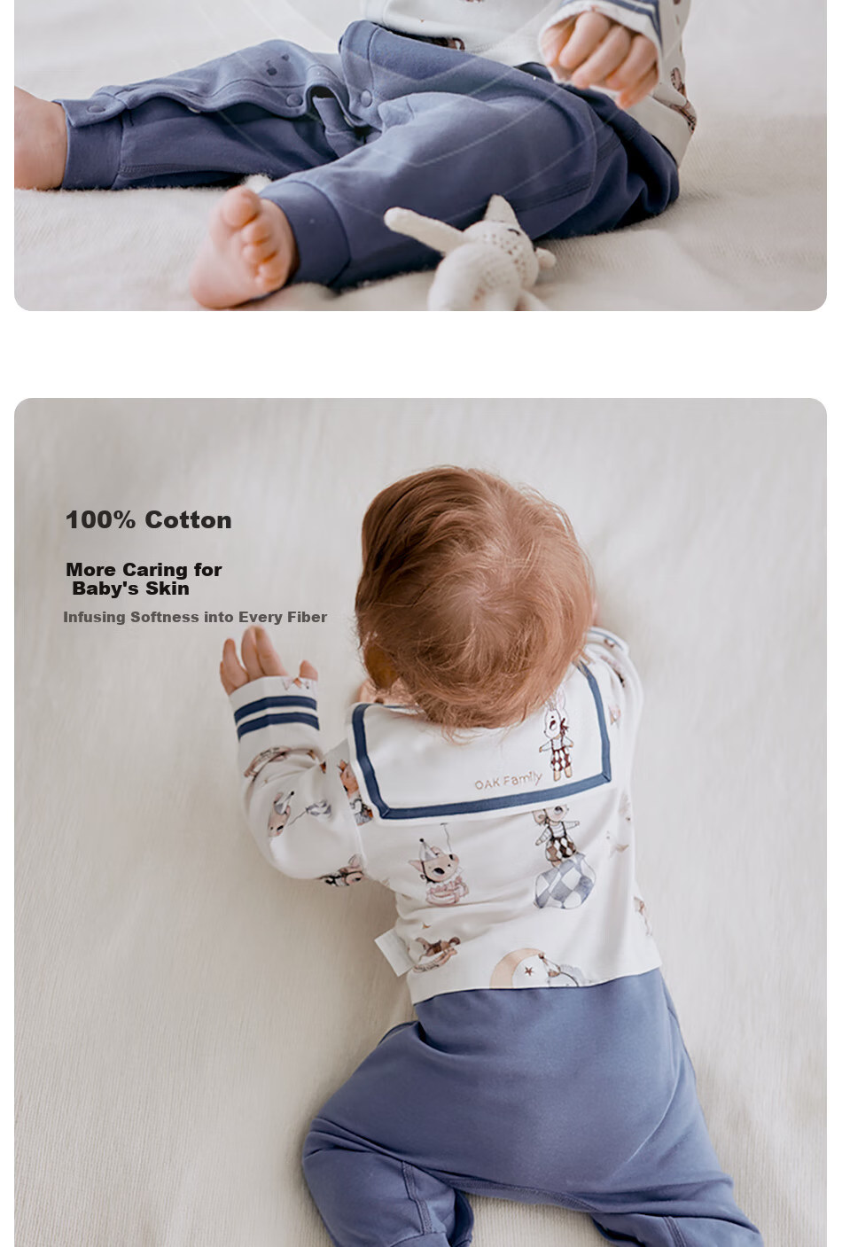 OAK FAMILY Spring and Autumn Newborn Cotton Baby Romper Little Prince 66 4
