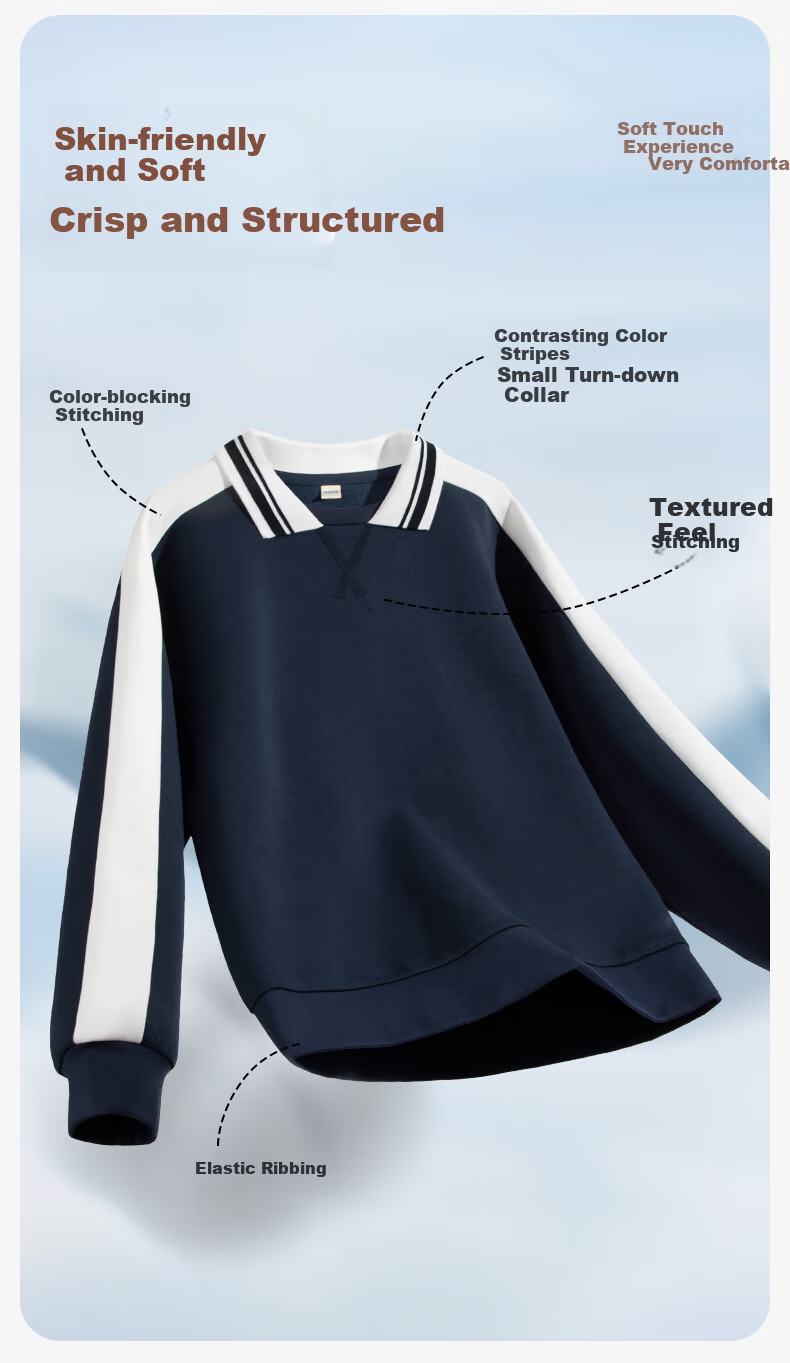 Baleno Kids Hoodie 2025 New Fashionable Colorblock Polo Shirt for Boys and Girls Autumn Sportswear for Older Children 3