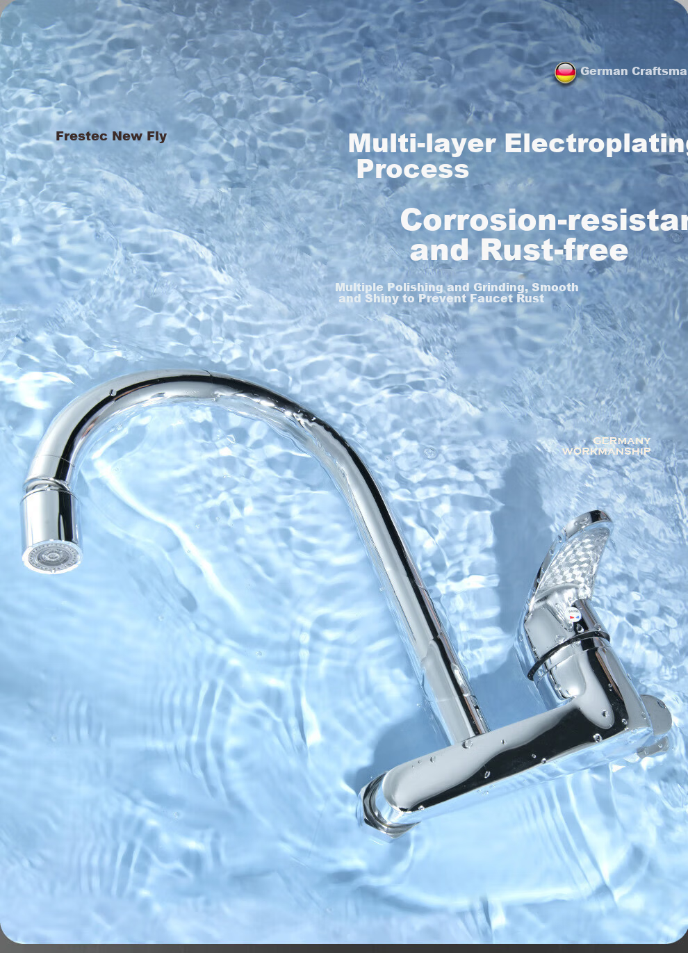 Xinfei Wall-Mounted Kitchen Faucet Rotatable Hot and Cold Mixer Tap for Sink and Balcony 11