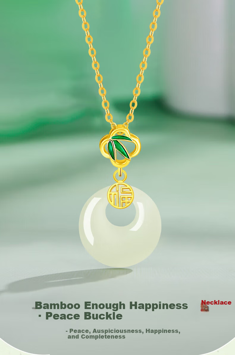 Chinese Jewelry Silver Peace Buckle Necklace for Women Hetian Jade Pendant Mother's Day 2026 New Birthday Gift for Girlfriend and Mom 1