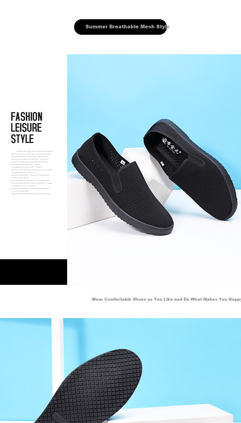 BUSHEYUAN Traditional Casual Middle-aged and Elderly Beijing Cloth Shoes Men 83X-1822 Black Size 38 15